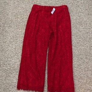 J. Crew Vibrant Red Lace Pants